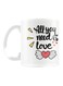 All You Need Is Love Printed Mug White/Black/Pink