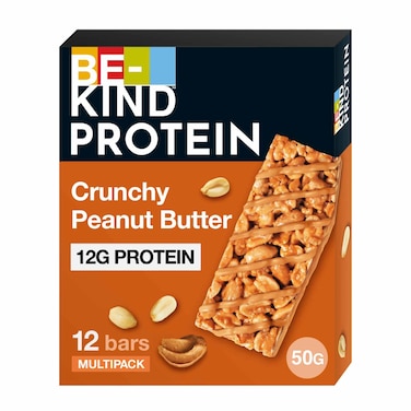BE-KIND Peanut Butter Protein Bar, 12g Plant Protein Tasty Protein Bars, Pack of 12x50g