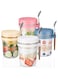TAME Overnight Oats Containers with Lid and Spoon Set of 4, 10 oz Large Airtight Capacity Overnight Oats Jars with Measurement Marks, Reusable On The Go Cups for Salads Yogurt Cereal Milk