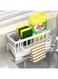 Kitchen Sink Storage Rack - Integrated Sponge Holder &amp; Countertop Organizer for Dishcloth, Soap &amp; Brushes - Space-Saving Kitchen Rack - white