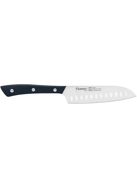 Fissman Santoku Knife 5&#39;&#39; Kitchen Knife Ultra Sharp, Stainless Steel X30Cr13 Knife Mainz Series, Professional Razor-Sharp Kitchen Knife  Black ABS Ergonomic Handle for Home, Kitchen, Restaurant