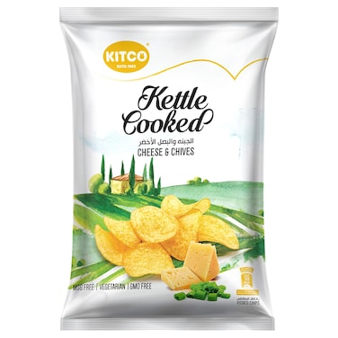 Kitco Kettle Cooked Cheese and Chives Potato Chips, 40g