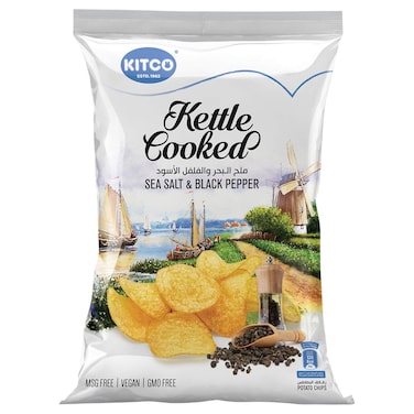Kitco Kettle Cooked Sea Salt and Black Pepper Chips, 150g