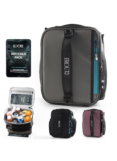 Insulated Lunch Bag - Cooler Bag - Expandable Lunch Bag suitable for Work Office School Travel - Lunch Bag for Men and Women - Lunch Box Leak proof with Adjustable Shoulder Strap - Grey