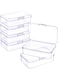 Jetec 6 Pieces Small Clear Plastic Bead Storage Container Boxes with Hinged Lid for Collecting Small Items, Jewelry (3.27 x 2.13 x 1.02 Inches)
