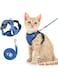 DOOKOO Cat Harness and Leash for Walking Escape Proof,Escape Proof Safe Adjustable Kitten Vest Harnesses,Easy Control Soft Breathable Mesh Jacket with Reflective Strips for Cats (blue,s)