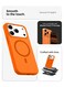 Mobcos iPhone 17 Pro Orange Elite Ring Premium Silicone MagSafe Case for iPhone   Silky Soft Touch   Military-Grade Shockproof Protection   Strong Magnetic Compatibility   Luxury Slim Cover