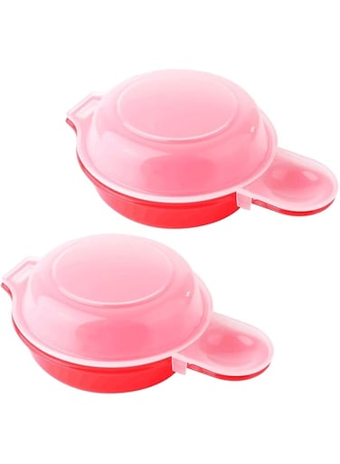 Azonee Microwave Egg Cooker, 1 Minute Fast Egg Hamburg Omelet Maker Kitchen Cooking Tool 2 sets (Red)