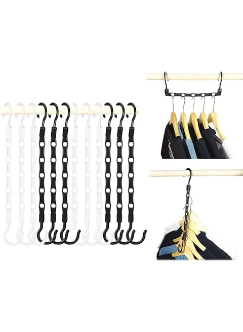 College Dorm Room Essentials Closet Organizer,12 Pack Stronger Closet Organizers and Storage Clothes Hanger with 5 Holes Closet Storage for Heavy Clothes,Magic Closet Organization Space Saving Hangers