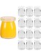 12-Piece Yoghurt Glass Pudding Jar with Lid Clear