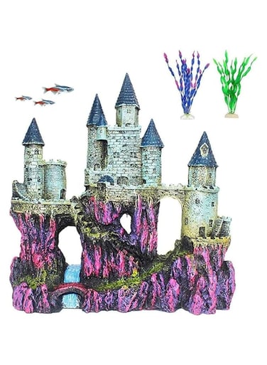 BRKT Aquarium Fish Tank Decoration Set, Fish Tank Decoration Accessories (Castle) For a Stunning Underwater Display (Castle)