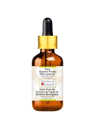 Greenwood Essential Pure Organic Prickly Pear Seed Oil (Opuntia ficus-indica) with Glass Dropper Cold Pressed 2ml (0.06oz)