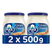Puck White Cream Cheese Spread Jar, 500g Pack of 2