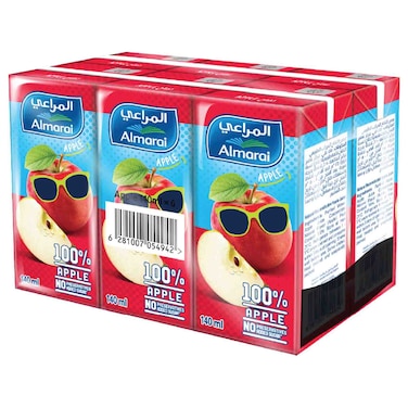 Almarai 100% Apple Juice, 140ml, Pack of 6