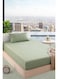 Green Cotton Single Striped Fitted Elastic Bedsheet Set 100x200+15cm