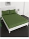 Deep Fitted Elastic Bedsheet Set With Pillow Covers, King/Queen/Double/Single Sizes, Color Olive, Depth 30cm