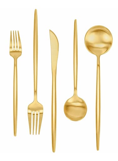 Food Grade Stainless Steel Cutlery Sets for 5(gold)