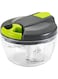 Multi-functional manual food chopper and processor (with handle and lid), vegetable chopper, garlic chopper (grey-green) for onions, garlic, peppers, carrots, fruits, good kitchen helper