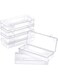 Wawasia 6 Pack Small Plastic Storage Containers with Hinged Lids, Rectangle Empty Clear Plastic Storage Containers Box for Beads and Other Craft Items (6.1 x 2.56 x 1.18 Inch)