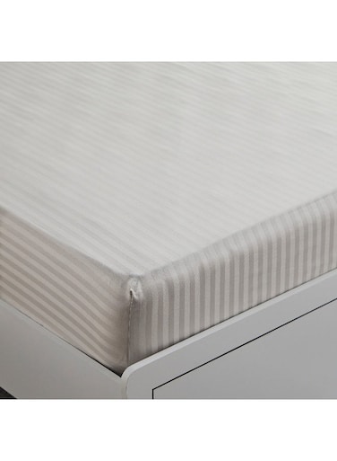 Box Hamilton Satin Stripe Queen Fitted Sheet - 150x200+36 cm