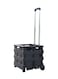 Wheeled Folding Shopping Bag Cart Black/Silver 14 x 44 x 3.56cm