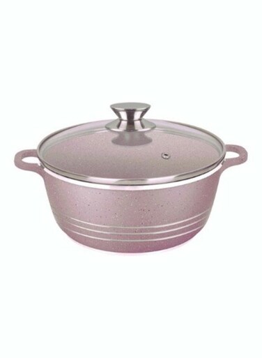 Non-Stick Ceramic Coated Casserole Cooking Pot Purple 28cm