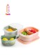 Airtight Plastic Storage Containers for Fruits and Vegetables, Set of 3 Fridge Organizers with Divided Colanders