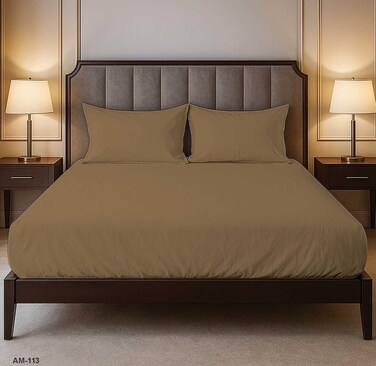3 piece Polycotton Bed Sheet KING Size (W200xL200+35) cm 1 Fitted Sheet and 2 Standard Pillowcases Soft, Breathable &amp; Durable Fabric for Home Use