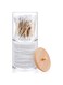 azzeell Acrylic Cotton Round Pad Holder and Qtip Holder Dispenser Set with Bamboo Lid, Stackable, Clear Plastic Bathroom Vanity Organizer for Makeup Cotton Pad Swab Ball