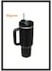 Stainless Steel Vacuum Insulated Tumbler with Lid and Straw for Water, Iced Tea or Coffee, Smoothie and More, Black Quartz, 40 oz