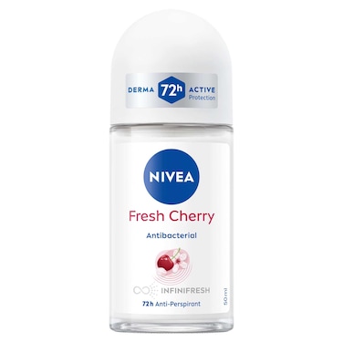 NIVEA Fresh Cherry, 72H Derma Active Protection Antiperspirant for Women, Roll-on 50ml