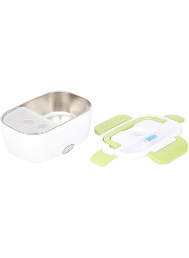 Multifunctional Portable Electric Heating Lunch Box Food Heater Food Warmer with Removable Stainless Steel Container for Home Office(EU-Plug)