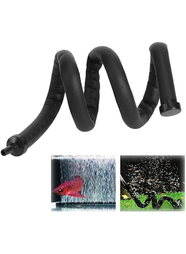 KWSLIN 45cm Aquarium Air Stone Diffuser Tube, Flexible Rubber Aquarium Air Curtain Bubble Tube Fish Tank Oxygen Bubble Diffuser Air Pump Accessory, Single Head Style