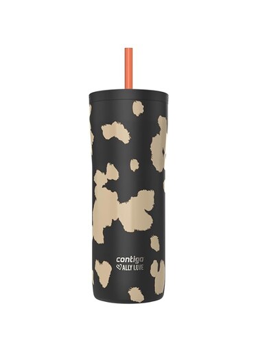 Contigo x Ally Love Steel Insulated Tumbler w/Straw, Autoclose Technology, Easy Clean Lid &amp; Straw, Leak-proof Drinking, Keeps Drinks Cold for 20 hours, BPA Free, 24oz., Streeterville 2.0, Licorice