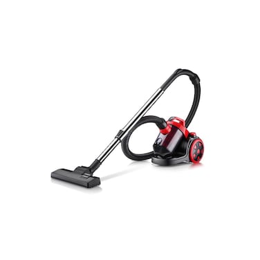 Bagless Cyclonic Vacuum Cleaner, 1800W, Red and Black, with Multi-Surface Floor Brush