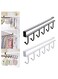 Multifunction Kitchen Storage Rack Cupboard Shelf Hanging Hook Wardrobe Organizer Holder - Black/White