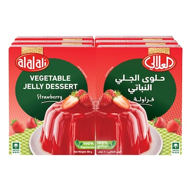 Al Alali Strawberry Flavour Vegetable Jelly Dessert, 85g Pack of 6