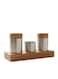 Elegant Stainless Steel Seasoning Set with Premium Wooden Finish &acirc;&euro;&ldquo; Stylish Dining Table Essential