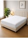 Linen Klub 1-Piece Microfiber Fitted Sheet Striped,Color: White, Queen (150x 200 cm),Design Soft Fabric Deep Pocket Elastic Edge Bed Linen