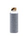 GLOBAL MAX-EMA Glass Water Bottle Grey 1 Liter With Bamboo Lid And Neoprene Sleeve Reusable Glass Bottle For Hot And Cold Drinks, Juice, Tea, Milk, Smoothies And For Home, Gym And Travel