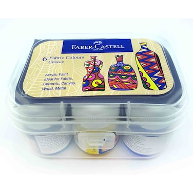 Faber-Castell Fabric Colors Paint Set, 10ml, 6 PCS