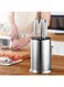 conery Universal Knife Block withou Knives, Stainless Steel Knife Holder, Knife Organizer, Modern Design for Easy Cleaning, Stainless Steel, Rust Proof,Modern Design with 7 Knife Slots