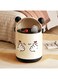 East Bear Ear Plastic Small Trash Can Garbage Container Basket for Bathrooms, Laundry Room, Kitchens, Offices, Kids Rooms, Dorms, 26 x 26 x 42 cm, Black/Cream/Red