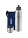 Borosil Stainless Steel Hydra Thermo Double Wall Copper Coated Inner Vacuum Insulated Flask with Blue Jacket  Water Bottle Thermos Sports Bottle Yoga Bottle Outdoor Reusable Leak Proof 1000 ml