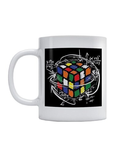 Rubik's Cube Printed Mug White/Black/Red 350ml