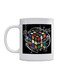 Rubik's Cube Printed Mug White/Black/Red 350ml