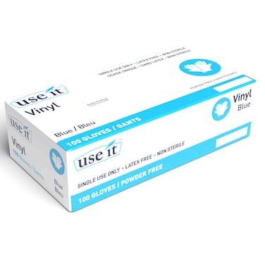 Vinyl Powder-Free Medical Examination Gloves, Large, 100 PCS