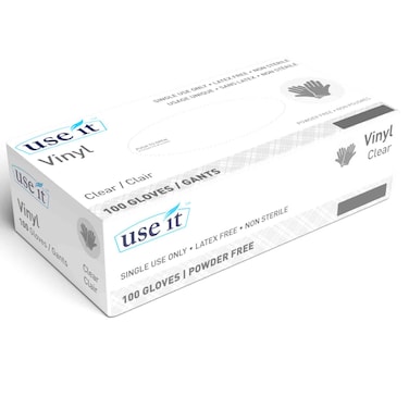 فينيل قفازات فحص طبي خالية من البودرة، كبيرة جدًا، 100 قطعة