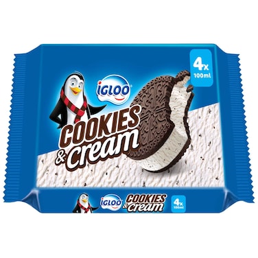 Igloo Cookies and Cream Ice Cream Sandwich, 100ml Pack of 3