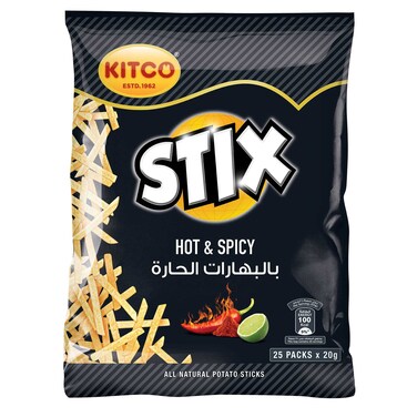 Kitco Stix Hot And Spicy Potato Sticks 20g Pack of 25
